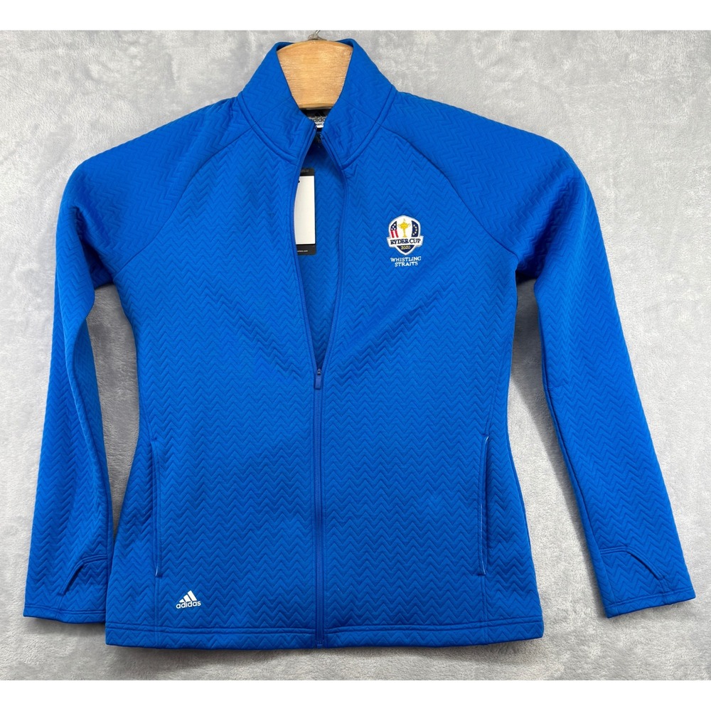 Adidas Ryder Cup 2020 Whistling Straits Blue Full-Zip Golf Jacket Women's M NWT